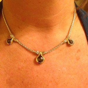 John Medeiros two tone and black CZ necklace